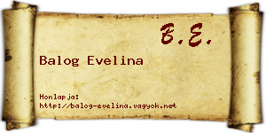 Balog Evelina névjegykártya